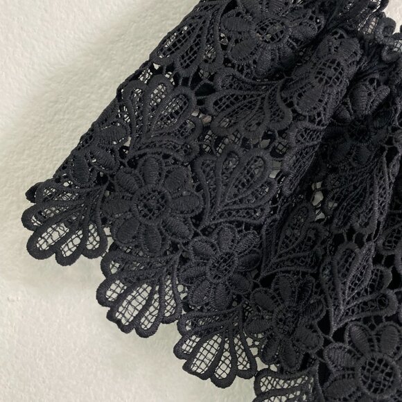 NEW Eliza J Womens 4 Black Off The Shoulder Mini Dress Lace Shear Lined - Picture 5 of 9